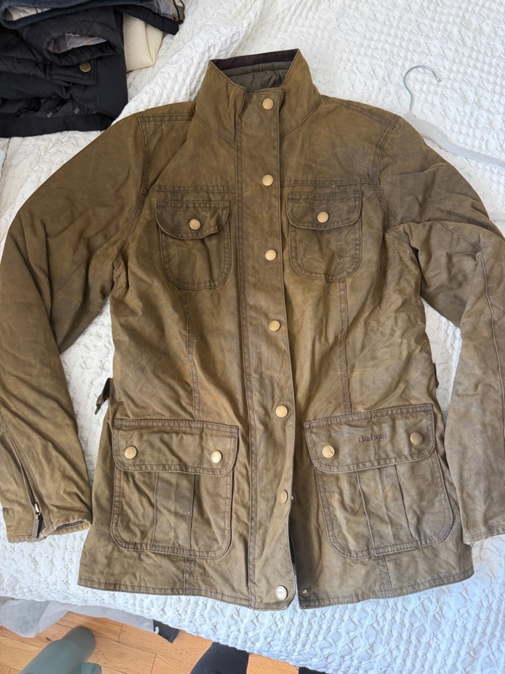 Barbour Ashley Waxed Jacket with Quilted Liner size U.S. 8 - Picture 2 of 10